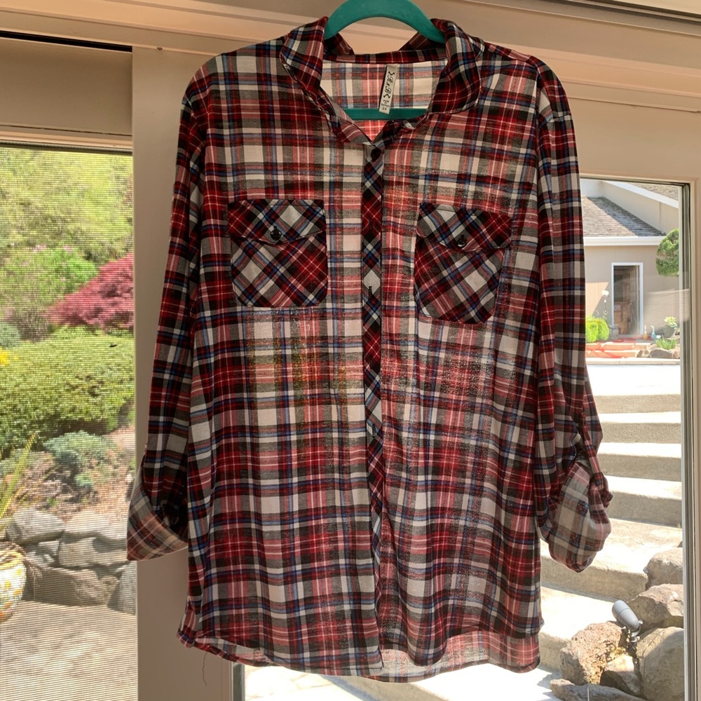 Flannel Button-Up Top